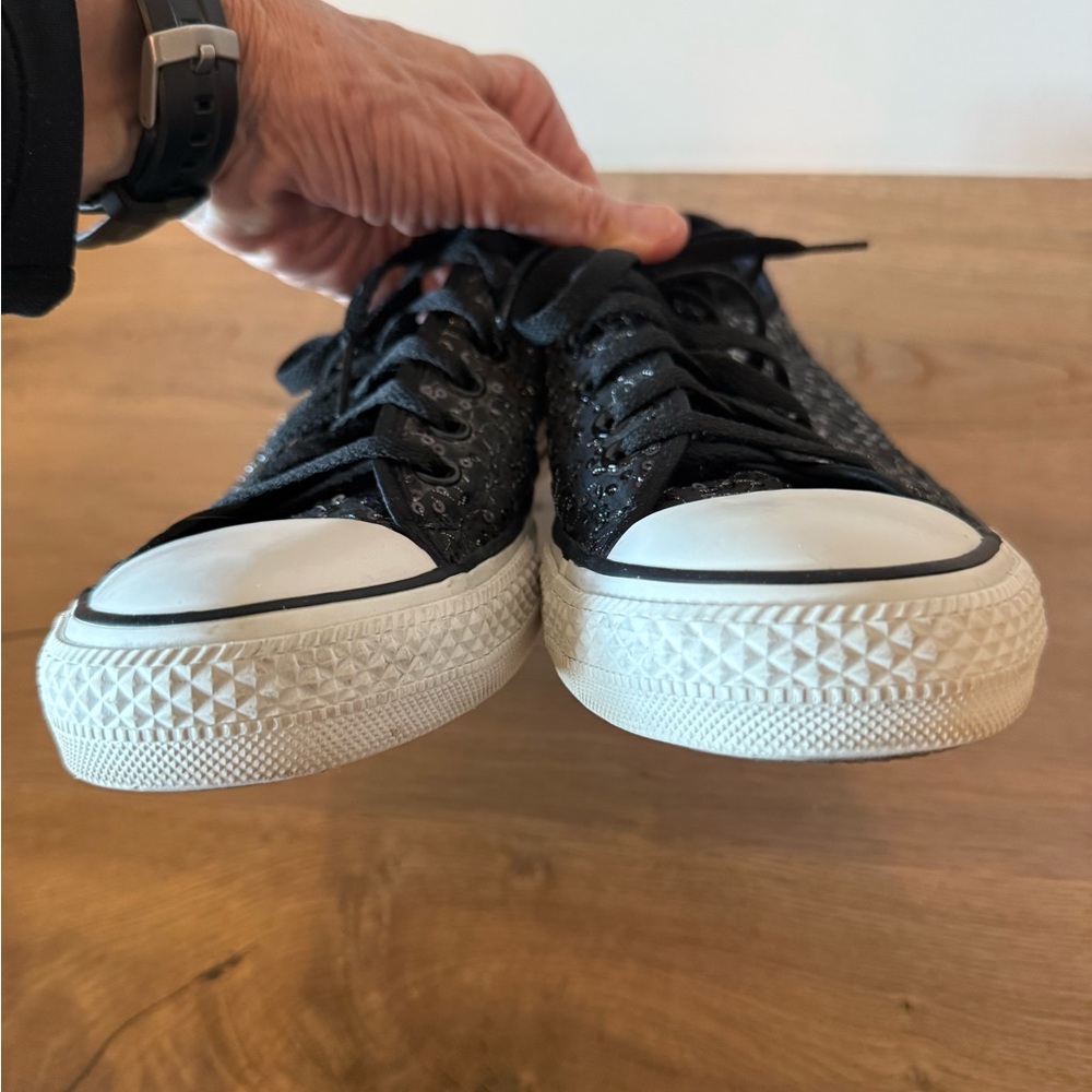 Converse Women's Black Sparkle Sneakers - Size 11 - Picture 6 of 9
